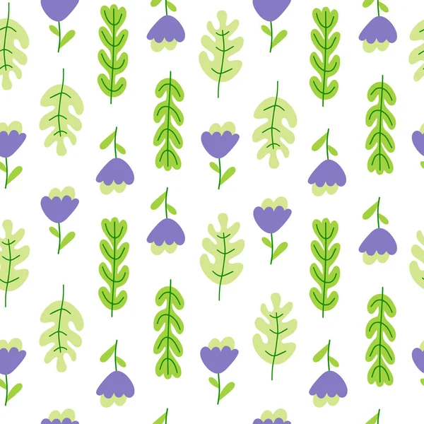 Patrón Sin Costura Dibujado Mano Floral Diseño Floral Para Papel — Archivo Imágenes Vectoriales