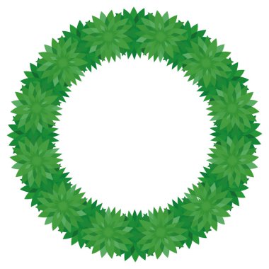 Yeşil yaprakları ile yeşillik fotoğraf çerçevelemek yuvarlak