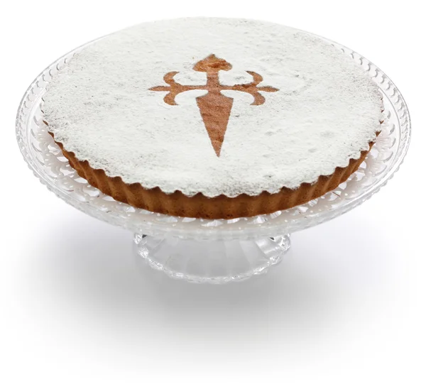 Tarta de santiago, bolo de amêndoa espanhola — Fotografia de Stock