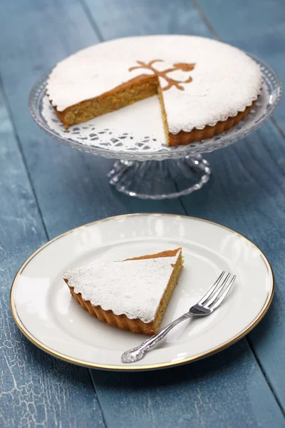 Tarta de santiago, spanischer Mandelkuchen — Stockfoto