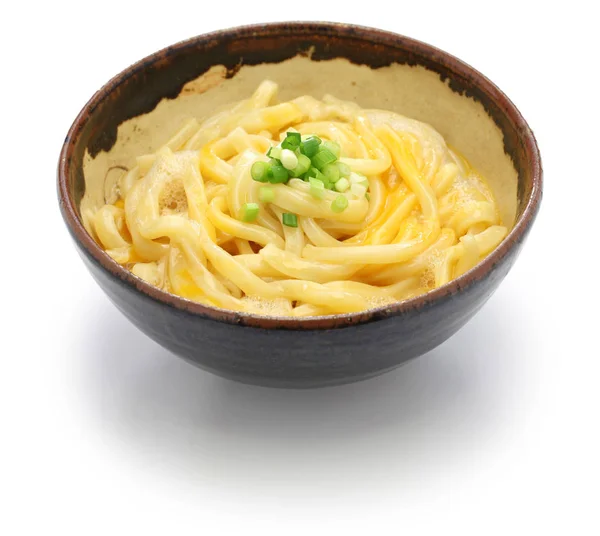 Kamatama udon, macarrão japonês prato — Fotografia de Stock