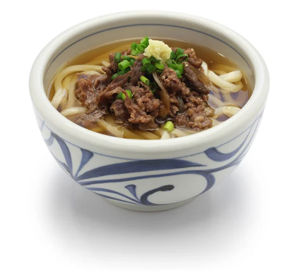 Niku udon, japanese udon noodles with simmered beef — Stock Photo, Image