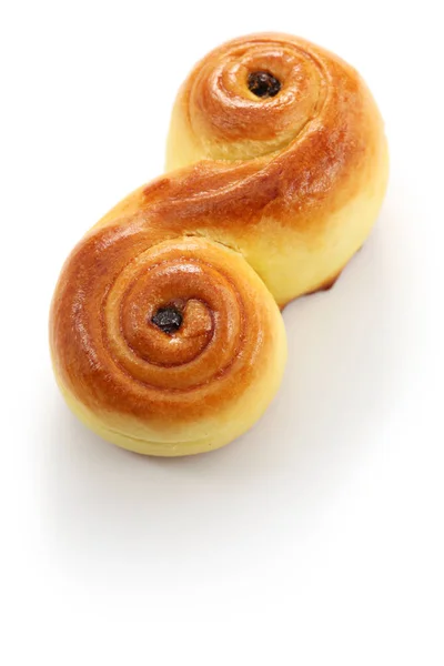 Homemade swedish saffron buns, lussekatt — Stock Photo, Image