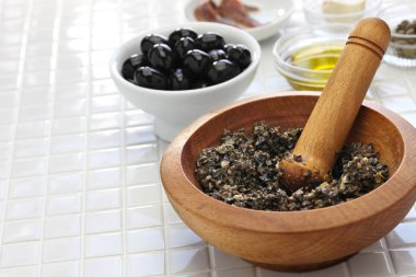 tapenade, french black olive paste clipart