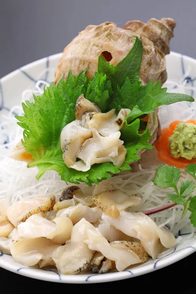 Tsubu gai sashimi, japonês filhote sashimi — Fotografia de Stock
