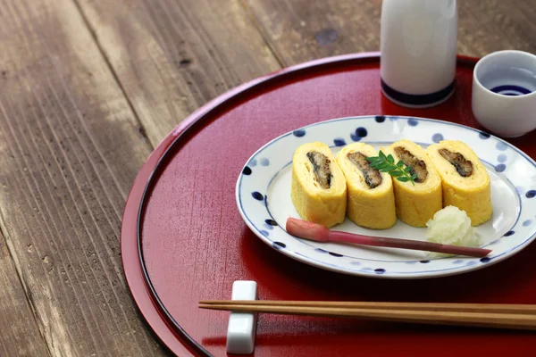 Umaki, japanese eel rolled omelet, japanese cuisine — Stock Photo, Image