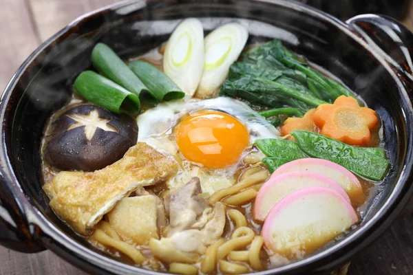 Miso nikomi udon noodle soup, japanese food — Stock Photo, Image