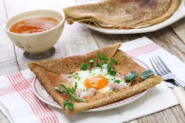 Galette sarrasin, buckwheat crepe — Stockfoto