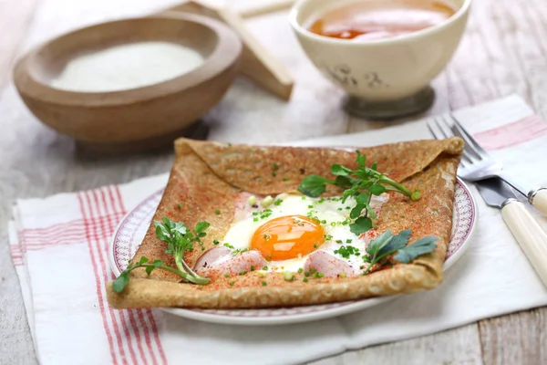 Galette sarrasin, buckwheat crepe — Stockfoto