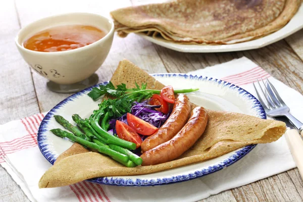 Galette du triangle, buckwheat crepe — Stock Photo, Image