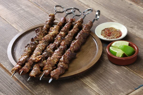 Chinese lamb skewers, yang rou chuan — Stock Photo, Image