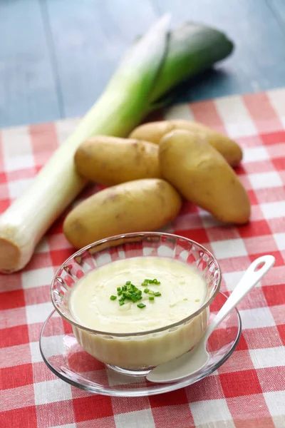 Soslar, soğuk patates çorbası — Stok fotoğraf