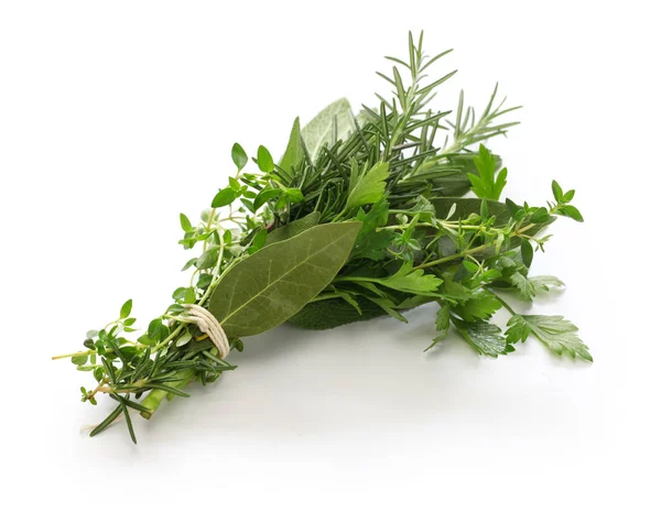 Fresh bouquet garni, bunch of herbs — Stock Photo, Image