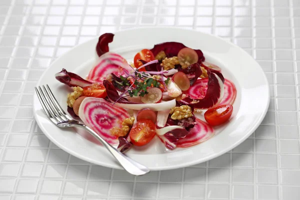 Insalata Radicchio Rosso Con Rapa Rossa Ensalada Roja Púrpura Italiana — Foto de Stock