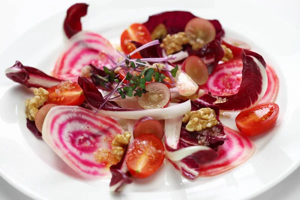 Insalata Radicchio Rosso Con Rapa Rossa Salada Vermelha Roxa Italiana — Fotografia de Stock