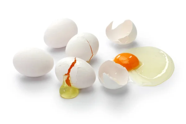 Broken Egg Isolated White Background — Stock Photo, Image