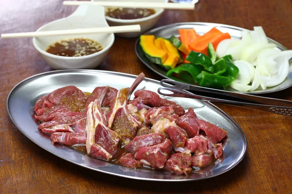 Jingisukan 成吉思汗 日式羊肉烧烤 — 图库照片
