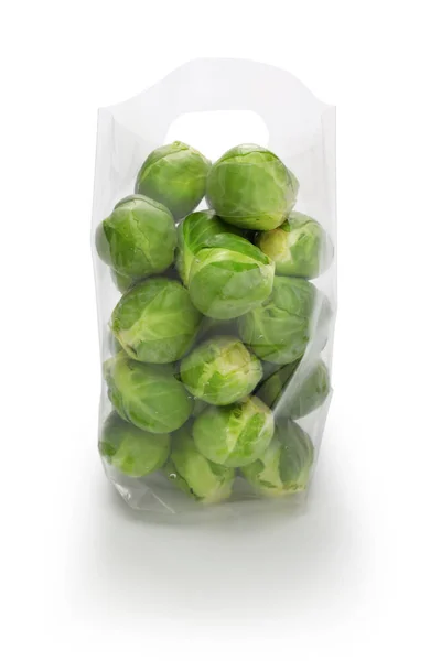 Fresh Brussels Sprouts Isolated White Background — Stock Photo, Image
