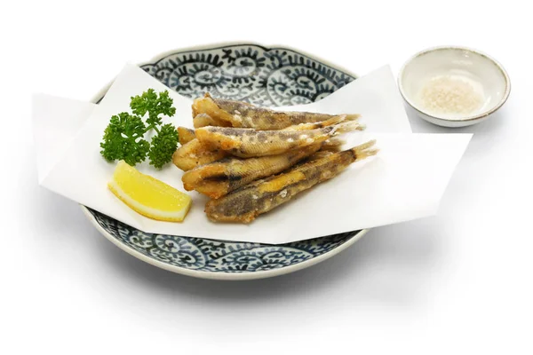 Plato Pescado Frito Japonés Mehikari Karaage — Foto de Stock