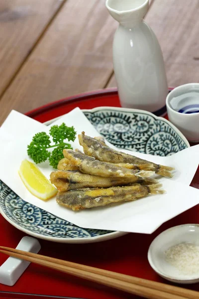 Plato Pescado Frito Japonés Mehikari Karaage — Foto de Stock