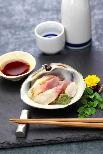 Hokkigai Sakhalin Surf Clam Sashimi Japansk Mat — Stockfoto