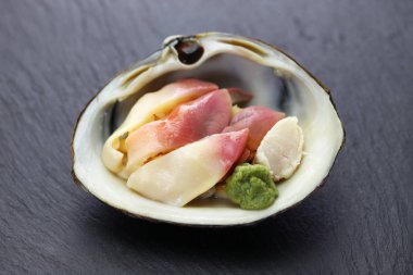 hokkigai (sakhalin surf clam) sashimi, Japon mutfağı