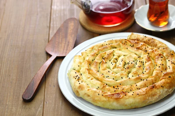 Fatto Casa Borek Arrotolato Spinaci Formaggio Feta Cucina Turca — Foto Stock