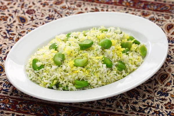 Baghali Polo Fava Beans Rice Iranian Cuisine — Stock Photo, Image