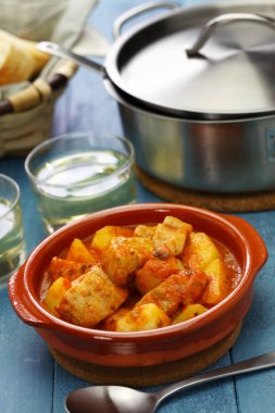 marmitako, tuna and potatoes stew, spanish basque cuisine clipart