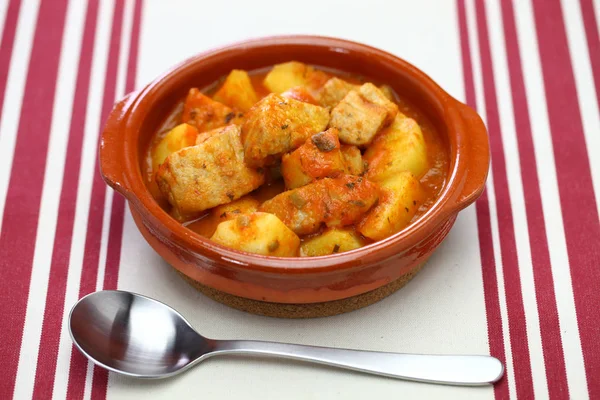 Marmitako Guisado Atum Batatas Cozinha Basca Espanhola — Fotografia de Stock