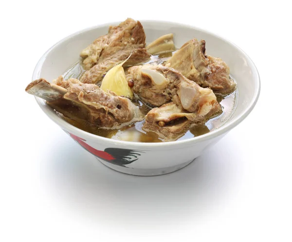 Singare Bak Kut Teh Spicy Pork Rib Soup Isolated White — Stock Photo, Image