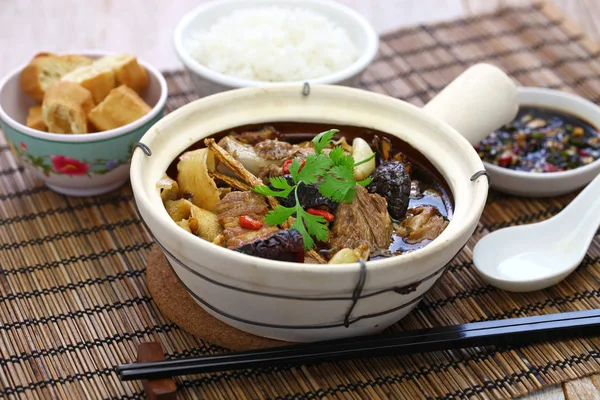 Malaysia Bak Kut Teh Soupe Traditionnelle Chinoise Aux Côtes Porc — Photo