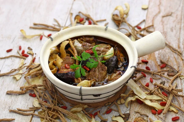 Malesia Bak Kut Teh Tradizionale Cinese Costolette Maiale Zuppa Erbe — Foto Stock