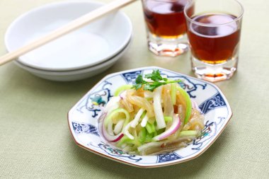 jellyfish salad and shaoxing wine , chinese cuisine clipart