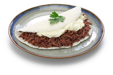 tapyoka krepi, carne seca, brezilya yemeği