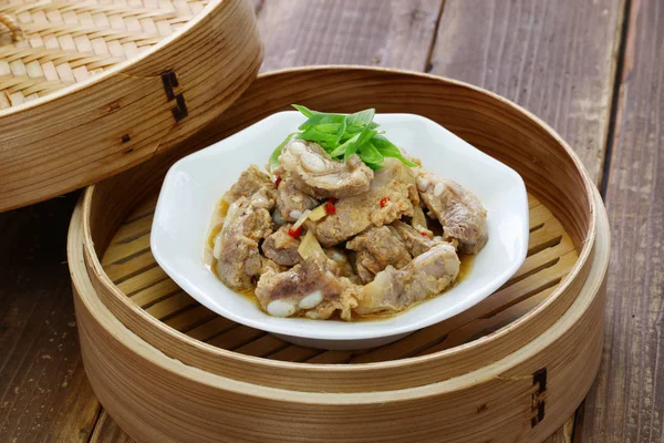 Dušená Vepřová Žebírka Fermentovaným Fazolovým Tvarohem Čínská Kuchyně — Stock fotografie