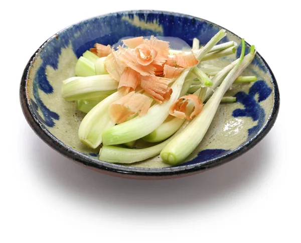 Shima Rakkyo Eingelegte Okinawa Schalotte Mit Katsuobushi Japanisches Essen — Stockfoto