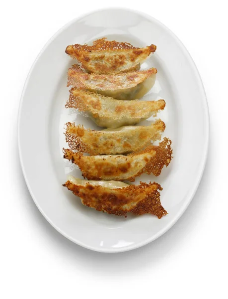 Yaki Gyoza Pot Stickers Japanese Style Pan Fried Dumplings — Stock Photo, Image