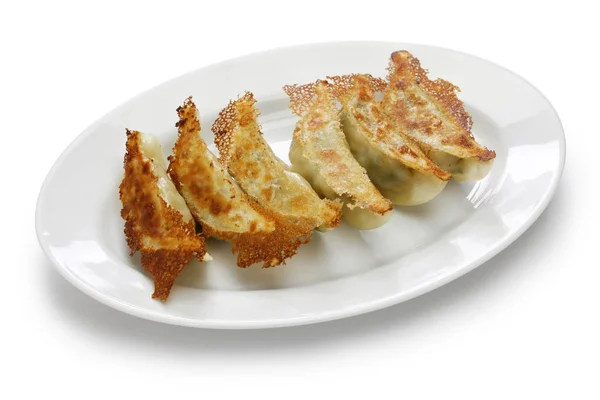 Yaki Gyoza Pot Stickers Japanse Stijl Pan Gebakken Dumplings — Stockfoto