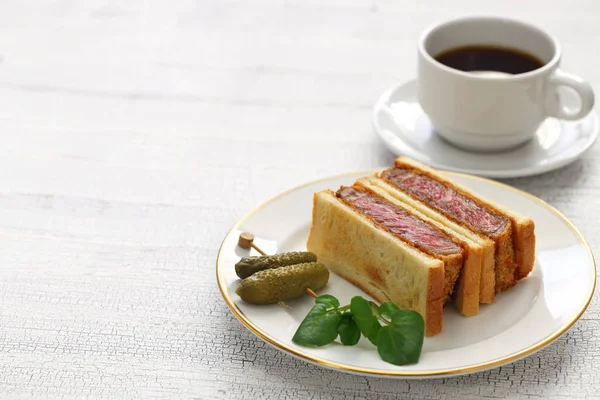 Beef Katsu Sandwich Japanese Food — 스톡 사진