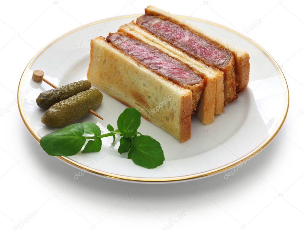 beef katsu sandwich, japanese food