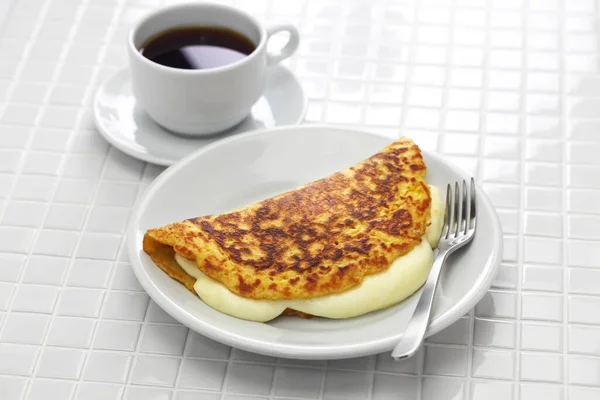 Cachapa Pancake Mais Venezuelano Con Formaggio Fatto Mano — Foto Stock