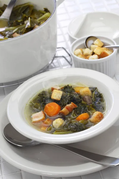 Pot Likker Soup Southern Cuisine — Stock Photo, Image