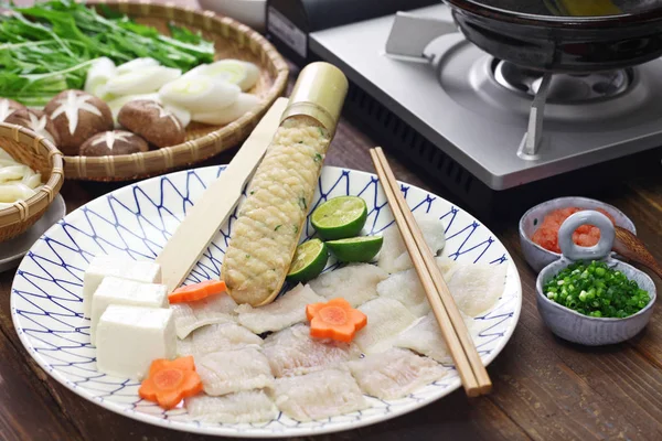 Hamo Szczupak Conger Shabu Shabu Japońska Kuchnia Hot Pot — Zdjęcie stockowe