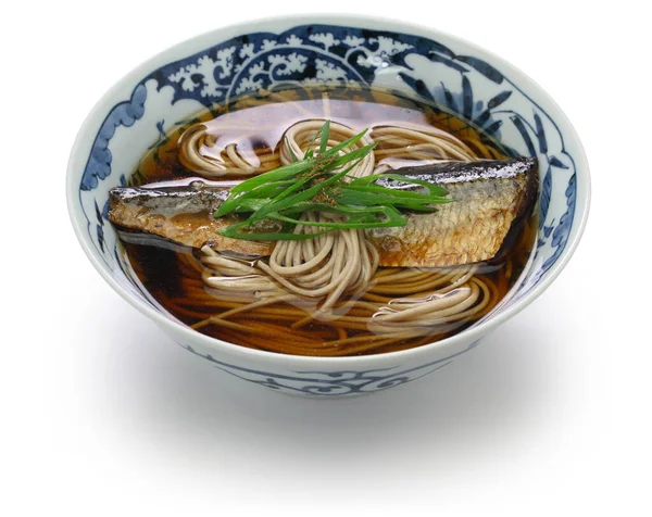 Japanse Boekweit Noodle Schotel Nishin Soba Een Eenvoudige Soba Noedels — Stockfoto