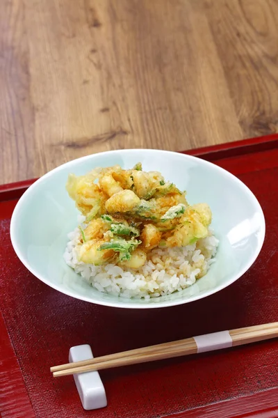 Kobashira Kakiage Donburi Tigela Arroz Com Concha Vale Adutor Músculos — Fotografia de Stock