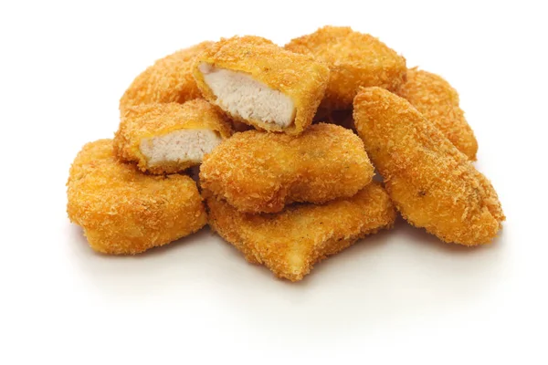Hausgemachte Chicken Nuggets Isoliert Auf Weißem Hintergrund — Stockfoto