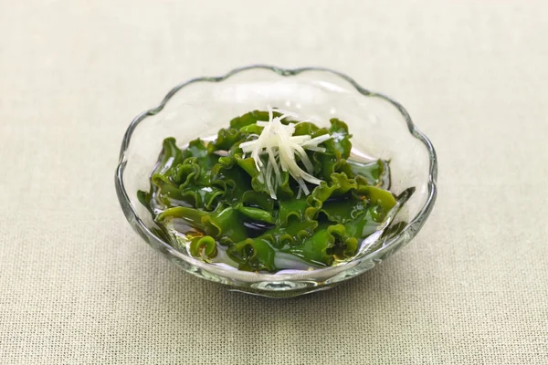 Mekabu Sunomono Vinegared Wakame Seaweed Salad Japanese Cuisine — стоковое фото