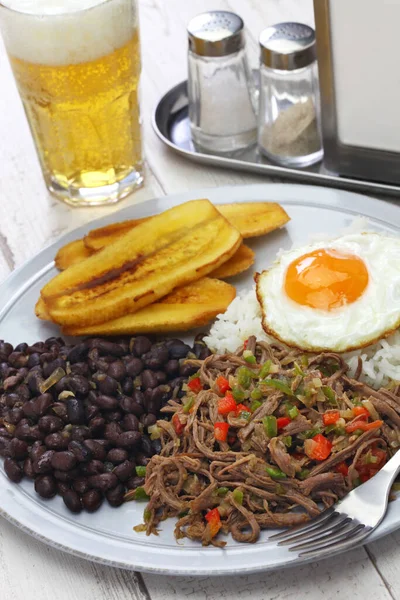 Hidangan Tradisional Venezuela Yang Disebut Pabellon Criollo — Stok Foto