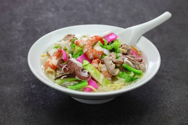 Sopa Macarrão Champon Nagasaki Prato Ramen Japonês — Fotografia de Stock